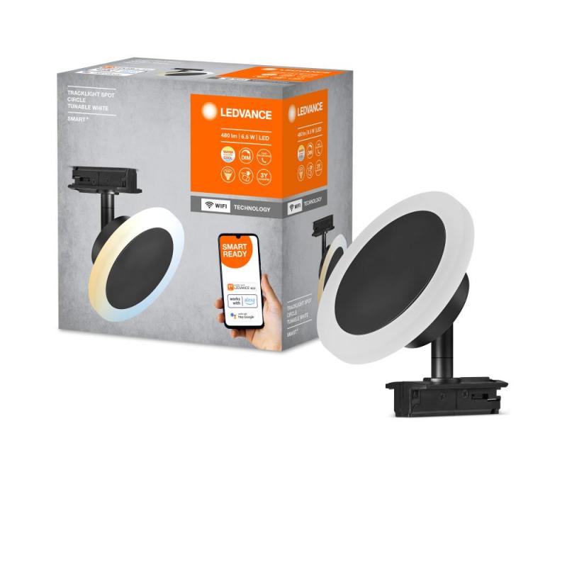 Ledvance SMART+ Wifi 1-Phasen Schienen Leuchtkopf Tracklight Spot Circle Schwarz